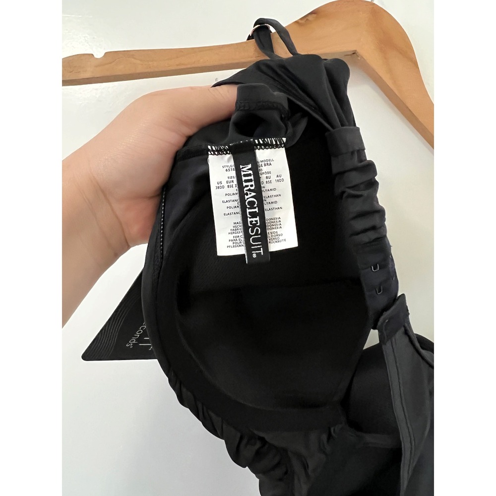 Miraclesuit Escape Underwire Black Tummy Control Swim Top Flirty Crossover 38DD - Picture 8 of 8